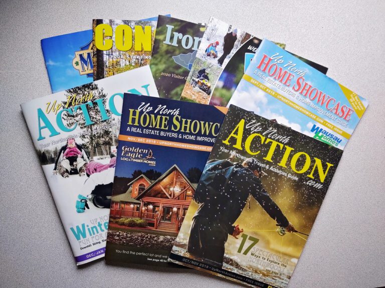 Brochures, rack cards, and magazines are examples of 5 Star Marketing's Northern Wisconsin Print Advertising.